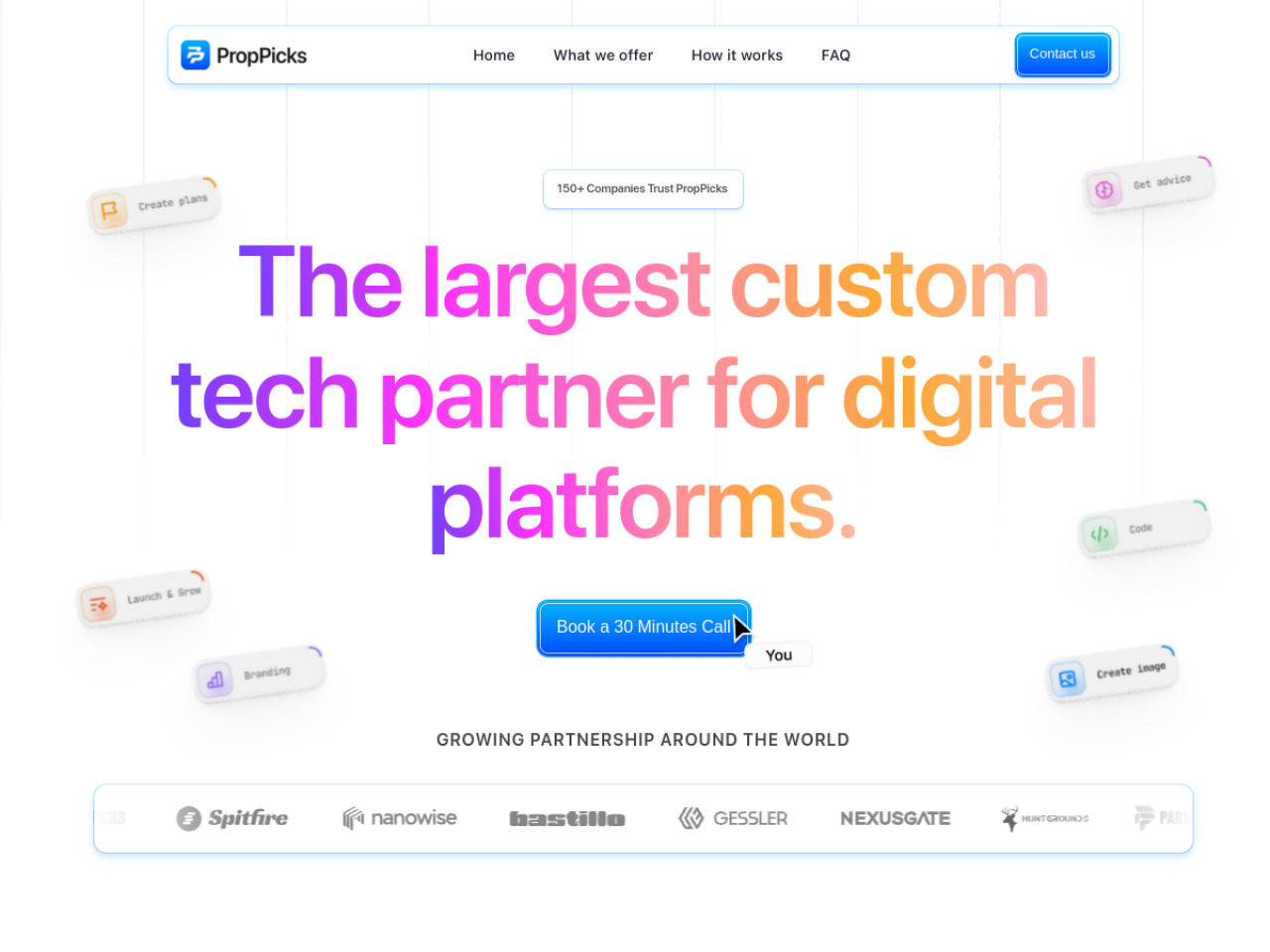 PropPicks custom tech partner platform